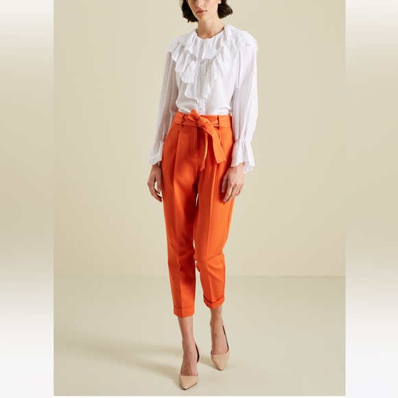 Pennyblack Pants - PennyBlack by MaxMara Label-cut Evvica Classic Trousers Orange.Size:US6 Spring